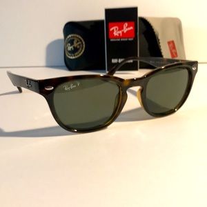 Ray Ban 4140 Polarized Tortoise Green Tinted Women’s Sunglasses New Set
